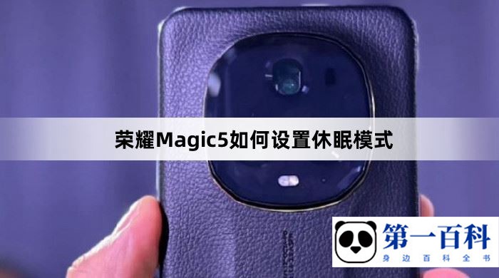 荣耀Magic5如何设置休眠模式