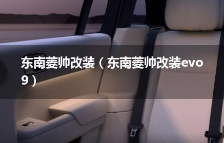 东南菱帅改装（东南菱帅改装evo9）