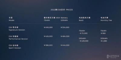 蔚来es6价格及图片2022款（蔚来es6第二代2022款六座价格）
