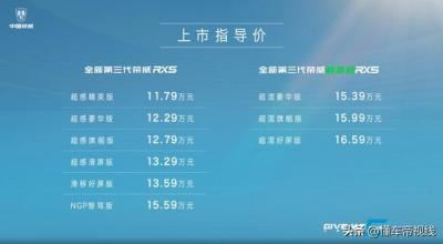 荣威汽车价格和图片（全新荣威RX5家族上市）