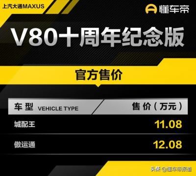 大通v80价格及图片（大通V80十周年纪念版上市）