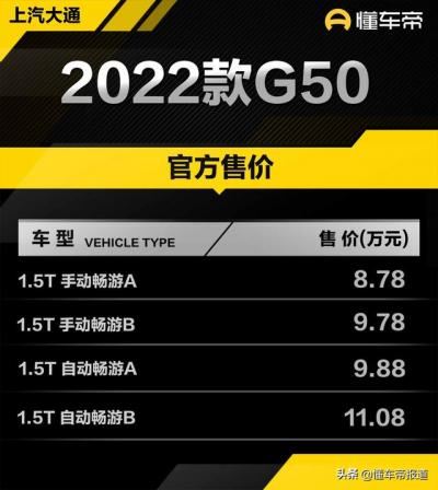 上汽大通G50最新款车（上汽大通maxus新款g50上市）