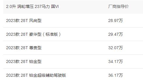 凯迪拉克ct5价格2024款(全款落地23.5万)